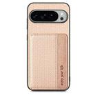 For Google Pixel 9 / 9 Pro Carbon Fiber Magnetic Card Bag Phone Case(Khaki) - 2
