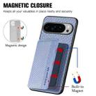 For Google Pixel 9 Pro XL Carbon Fiber Magnetic Card Bag Phone Case(Blue) - 3