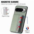 For Google Pixel 9 Pro XL Carbon Fiber Magnetic Card Bag Phone Case(Green) - 3