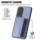 For Honor 80 Pro Carbon Fiber Magnetic Card Bag Phone Case(Blue) - 3