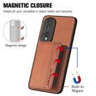 For Honor 80 Pro Carbon Fiber Magnetic Card Bag Phone Case(Brown) - 3