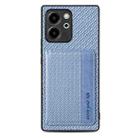 For Honor 80 SE Carbon Fiber Magnetic Card Bag Phone Case(Blue) - 1