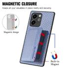 For Honor 80 SE Carbon Fiber Magnetic Card Bag Phone Case(Blue) - 3