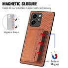 For Honor 80 SE Carbon Fiber Magnetic Card Bag Phone Case(Brown) - 3