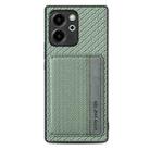 For Honor 80 SE Carbon Fiber Magnetic Card Bag Phone Case(Green) - 1