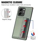 For Honor 80 SE Carbon Fiber Magnetic Card Bag Phone Case(Green) - 3