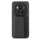 For Honor Magic6 Pro Carbon Fiber Magnetic Card Bag Phone Case(Black) - 1