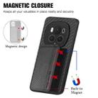 For Honor Magic6 Pro Carbon Fiber Magnetic Card Bag Phone Case(Black) - 3