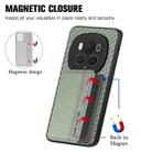 For Honor Magic6 Pro Carbon Fiber Magnetic Card Bag Phone Case(Green) - 3