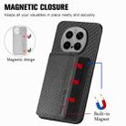 For Honor Magic7 Pro Carbon Fiber Magnetic Card Bag Phone Case(Black) - 3