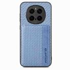 For Honor Magic7 Pro Carbon Fiber Magnetic Card Bag Phone Case(Blue) - 1