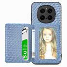 For Honor Magic7 Pro Carbon Fiber Magnetic Card Bag Phone Case(Blue) - 2
