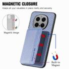 For Honor Magic7 Pro Carbon Fiber Magnetic Card Bag Phone Case(Blue) - 3
