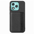 For Honor 400 Lite Global Carbon Fiber Magnetic Card Bag Phone Case(Black) - 2