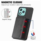 For Honor 400 Lite Global Carbon Fiber Magnetic Card Bag Phone Case(Black) - 3