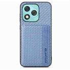 For Honor 400 Lite Global Carbon Fiber Magnetic Card Bag Phone Case(Blue) - 2