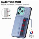 For Honor 400 Lite Global Carbon Fiber Magnetic Card Bag Phone Case(Blue) - 3