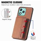 For Honor 400 Lite Global Carbon Fiber Magnetic Card Bag Phone Case(Brown) - 3