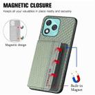 For Honor 400 Lite Global Carbon Fiber Magnetic Card Bag Phone Case(Green) - 3
