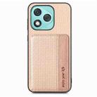 For Honor 400 Lite Global Carbon Fiber Magnetic Card Bag Phone Case(Khaki) - 2