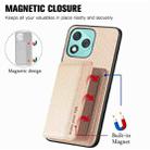 For Honor 400 Lite Global Carbon Fiber Magnetic Card Bag Phone Case(Khaki) - 3
