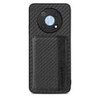For Huawei Nova Y90 Carbon Fiber Magnetic Card Bag Phone Case(Black) - 1