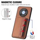 For Huawei Nova Y90 Carbon Fiber Magnetic Card Bag Phone Case(Brown) - 3