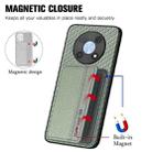 For Huawei Nova Y90 Carbon Fiber Magnetic Card Bag Phone Case(Green) - 3