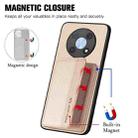 For Huawei Nova Y90 Carbon Fiber Magnetic Card Bag Phone Case(Khaki) - 3