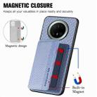 For Huawei Mate 70 Carbon Fiber Magnetic Card Bag Phone Case(Blue) - 3