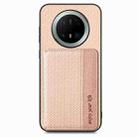 For Huawei Mate 70 Carbon Fiber Magnetic Card Bag Phone Case(Khaki) - 2