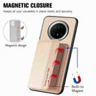 For Huawei Mate 70 Carbon Fiber Magnetic Card Bag Phone Case(Khaki) - 3