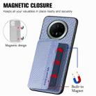 For Huawei Mate 70 Pro Carbon Fiber Magnetic Card Bag Phone Case(Blue) - 3