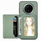 For Huawei Mate 70 Pro Carbon Fiber Magnetic Card Bag Phone Case(Green) - 1