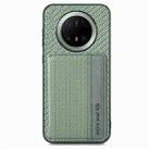 For Huawei Mate 70 Pro Carbon Fiber Magnetic Card Bag Phone Case(Green) - 2
