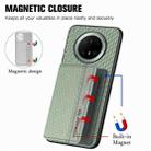 For Huawei Mate 70 Pro Carbon Fiber Magnetic Card Bag Phone Case(Green) - 3