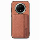 For Huawei Mate 70 Pro+ Carbon Fiber Magnetic Card Bag Phone Case(Brown) - 2