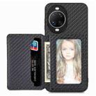 For Huawei nova 14 Carbon Fiber Magnetic Card Bag Phone Case(Black) - 1