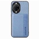 For Huawei nova 14 Carbon Fiber Magnetic Card Bag Phone Case(Blue) - 2