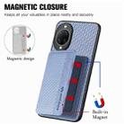 For Huawei nova 14 Carbon Fiber Magnetic Card Bag Phone Case(Blue) - 3