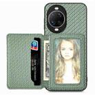 For Huawei nova 14 Carbon Fiber Magnetic Card Bag Phone Case(Green) - 1