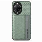 For Huawei nova 14 Carbon Fiber Magnetic Card Bag Phone Case(Green) - 2