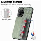 For Huawei nova 14 Carbon Fiber Magnetic Card Bag Phone Case(Green) - 3