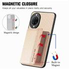 For Huawei nova 14 Pro Carbon Fiber Magnetic Card Bag Phone Case(Khaki) - 3
