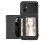 For Xiaomi POCO M5 4G Carbon Fiber Magnetic Card Bag Phone Case(Black) - 1