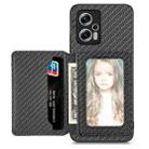 For Redmi Note 11T Pro 5G Carbon Fiber Magnetic Card Bag Phone Case(Black) - 1