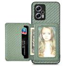 For Redmi Note 11T Pro 5G Carbon Fiber Magnetic Card Bag Phone Case(Green) - 1