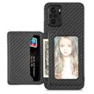 For Redmi Note 10 4G Carbon Fiber Magnetic Card Bag Phone Case(Black) - 1