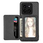 For Xiaomi 14 Carbon Fiber Magnetic Card Bag Phone Case(Black) - 1