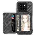 For Xiaomi 14 Pro Carbon Fiber Magnetic Card Bag Phone Case(Black) - 1